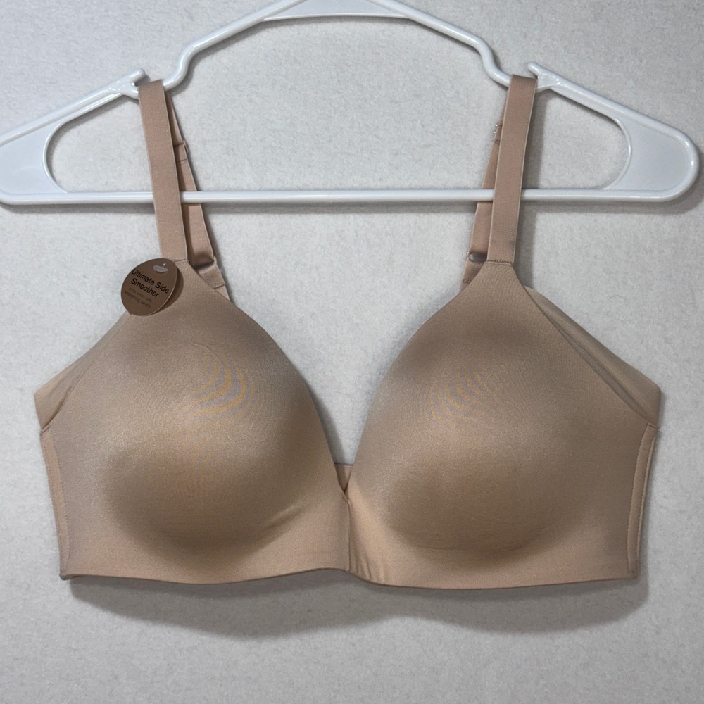 Wacoal Ultimate Side Smoother Wire Free Bra 852281 Sand Nude Beige Womens 34D